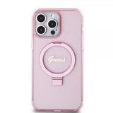Guess iPhone 15 Pro Max Deksel Ring Stand Glitter MagSafe Rosa