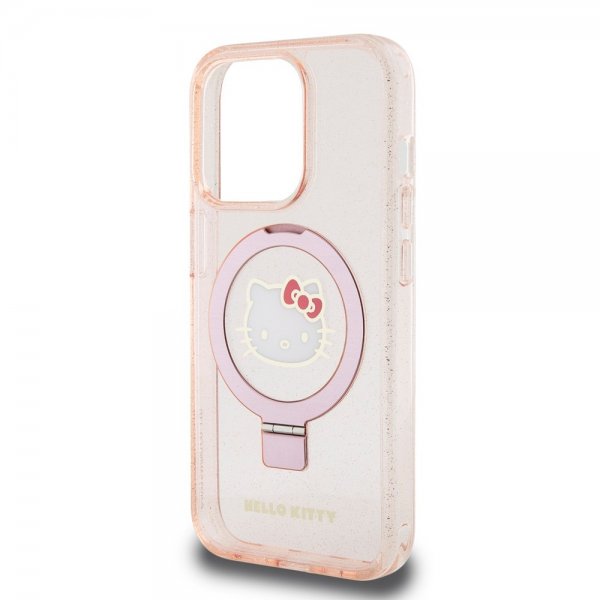 Hello Kitty iPhone 15 Pro Max Deksel Ring Stand MagSafe Rosa