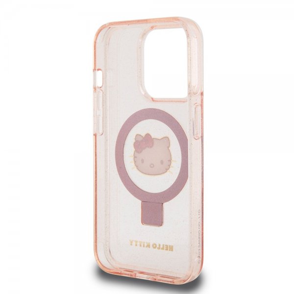 Hello Kitty iPhone 15 Pro Max Deksel Ring Stand MagSafe Rosa