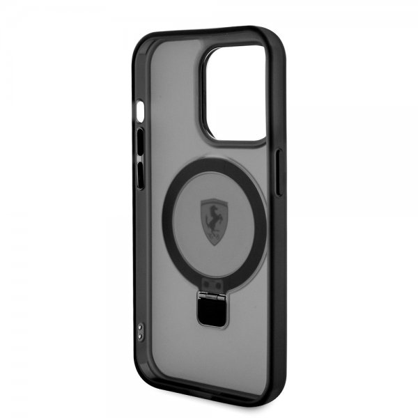 Ferrari iPhone 15 Pro Max Deksel Ring Stand MagSafe Svart