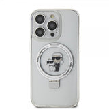 Karl Lagerfeld iPhone 15 Pro Max Deksel Ring Stand MagSafe Hvit