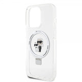 Karl Lagerfeld iPhone 15 Pro Max Deksel Ring Stand MagSafe Hvit