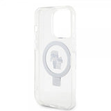 Karl Lagerfeld iPhone 15 Pro Max Deksel Ring Stand MagSafe Hvit