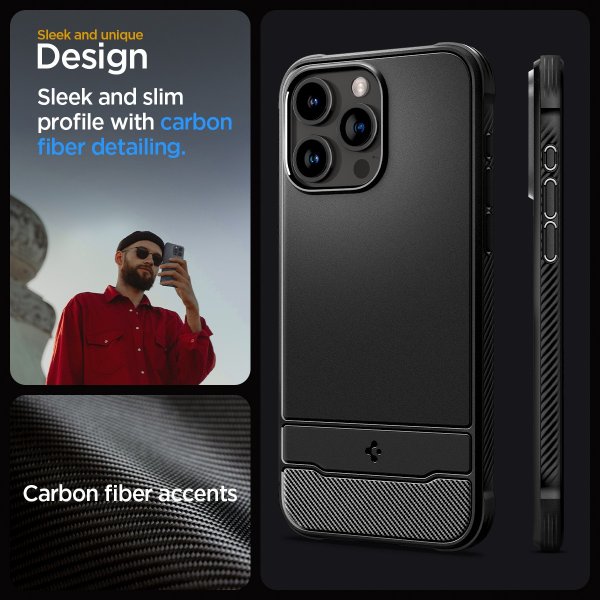Spigen iPhone 15 Pro Max Deksel Rugged Armor MagFit Matte Black