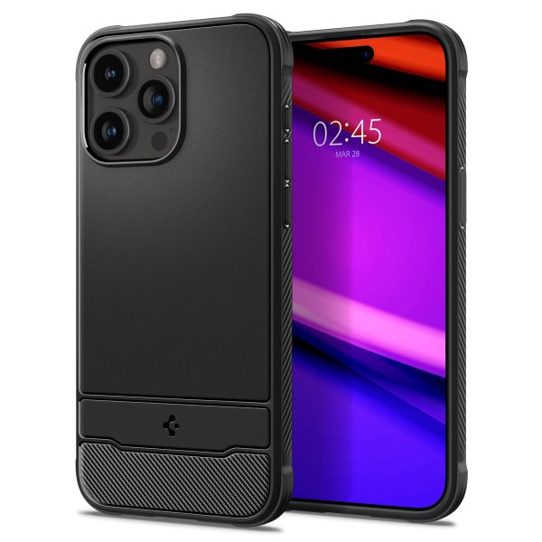 Spigen iPhone 15 Pro Max Deksel Rugged Armor MagFit Matte Black