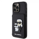 Karl Lagerfeld iPhone 15 Pro Max Deksel Saffiano Card Slots & Stand Svart