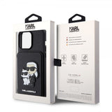Karl Lagerfeld iPhone 15 Pro Max Deksel Saffiano Card Slots & Stand Svart
