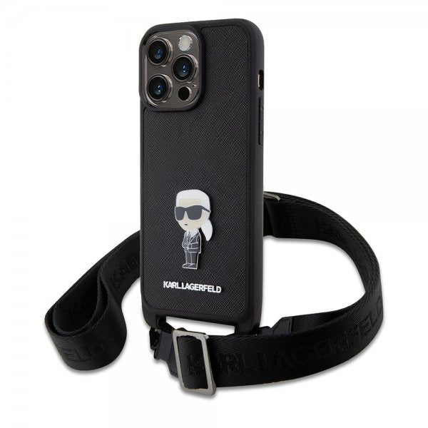 Karl Lagerfeld iPhone 15 Pro Max Deksel Saffiano Crossbody Svart