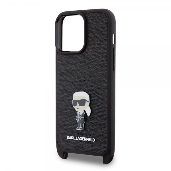 Karl Lagerfeld iPhone 15 Pro Max Deksel Saffiano Crossbody Svart