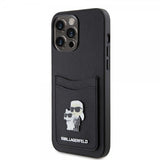 Karl Lagerfeld iPhone 15 Pro Max Deksel Saffiano Double Cardslot Svart
