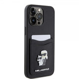 Karl Lagerfeld iPhone 15 Pro Max Deksel Saffiano Double Cardslot Svart