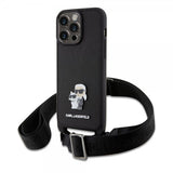 Karl Lagerfeld iPhone 15 Pro Max Deksel Saffiano Karl & Choupette Crossbody Svart