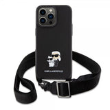 Karl Lagerfeld iPhone 15 Pro Max Deksel Saffiano Karl & Choupette Crossbody Svart