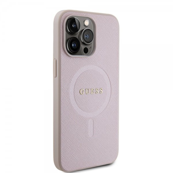 Guess iPhone 15 Pro Max Deksel Saffiano MagSafe Rosa