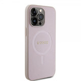 Guess iPhone 15 Pro Max Deksel Saffiano MagSafe Rosa