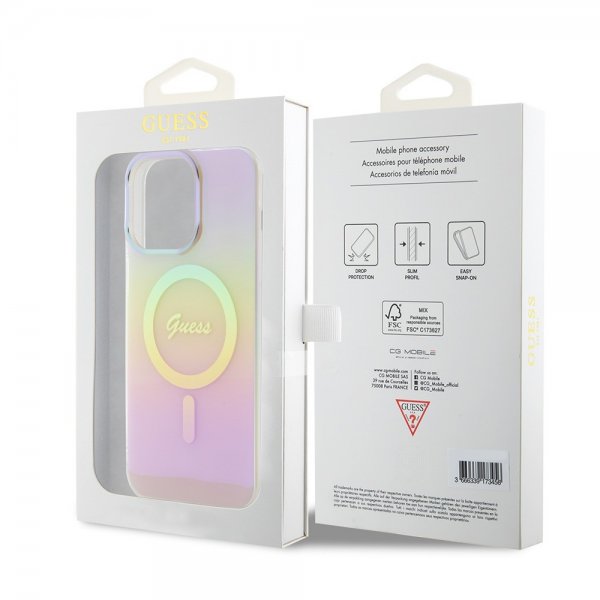 Guess iPhone 15 Pro Max Deksel Script MagSafe Rosa