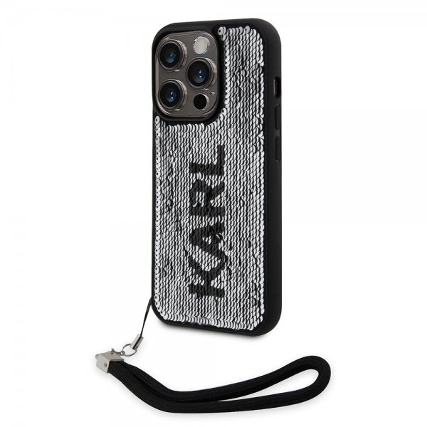 Karl Lagerfeld iPhone 15 Pro Max Deksel Sequin Svart