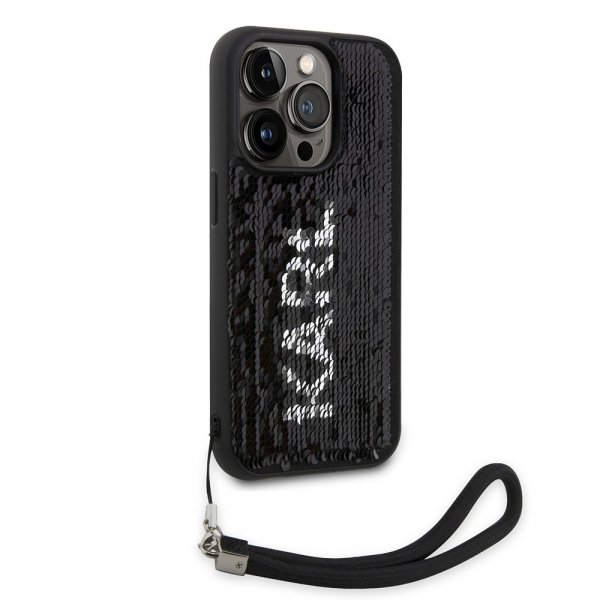 Karl Lagerfeld iPhone 15 Pro Max Deksel Sequin Svart