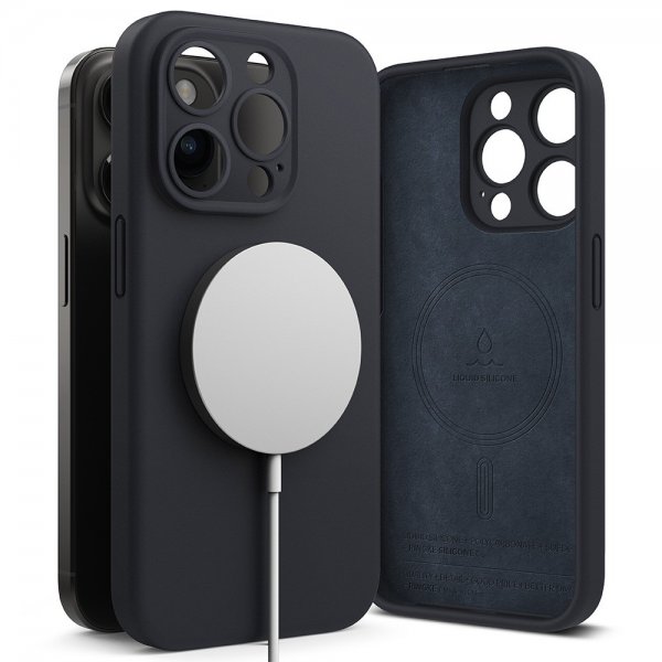 Ringke iPhone 15 Pro Max Deksel Silicone Magnetic Deep Blue