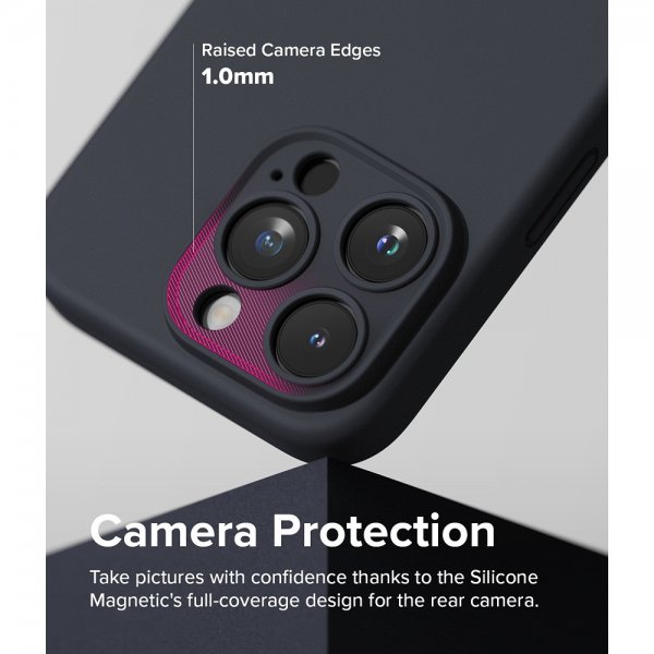 Ringke iPhone 15 Pro Max Deksel Silicone Magnetic Deep Blue