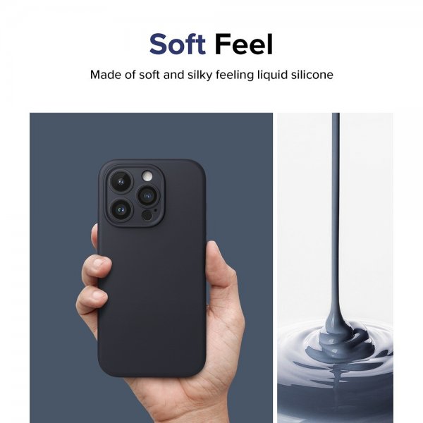 Ringke iPhone 15 Pro Max Deksel Silicone Magnetic Deep Blue