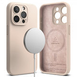 Ringke iPhone 15 Pro Max Deksel Silicone Magnetic Pink Sand