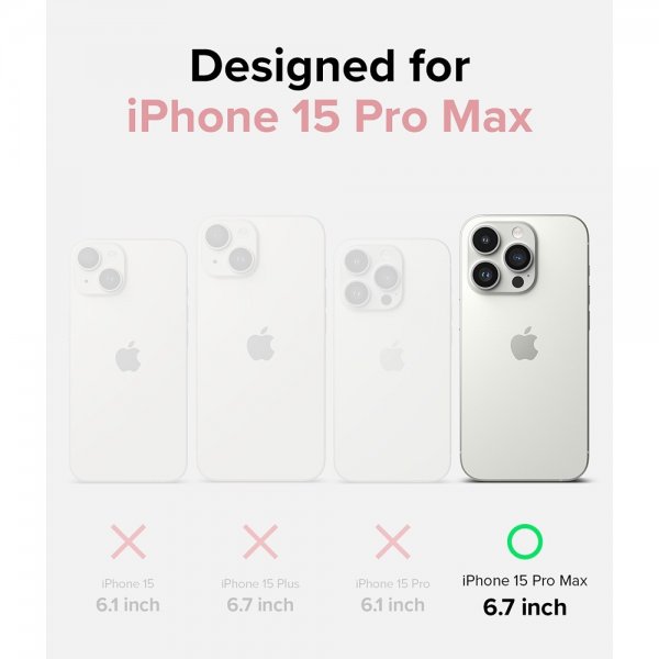 Ringke iPhone 15 Pro Max Deksel Silicone Magnetic Pink Sand