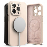 Ringke iPhone 15 Pro Max Deksel Silicone Magnetic Pink Sand
