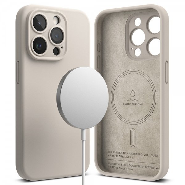 Ringke iPhone 15 Pro Max Deksel Silicone Magnetic Stone