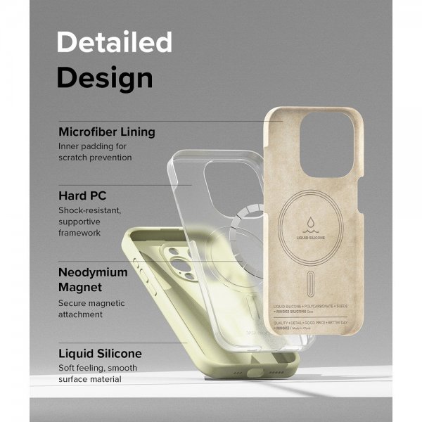 Ringke iPhone 15 Pro Max Deksel Silicone Magnetic Sunny Lime