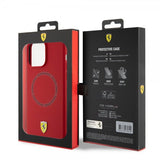 Ferrari iPhone 15 Pro Max Deksel Silicone MagSafe Rød