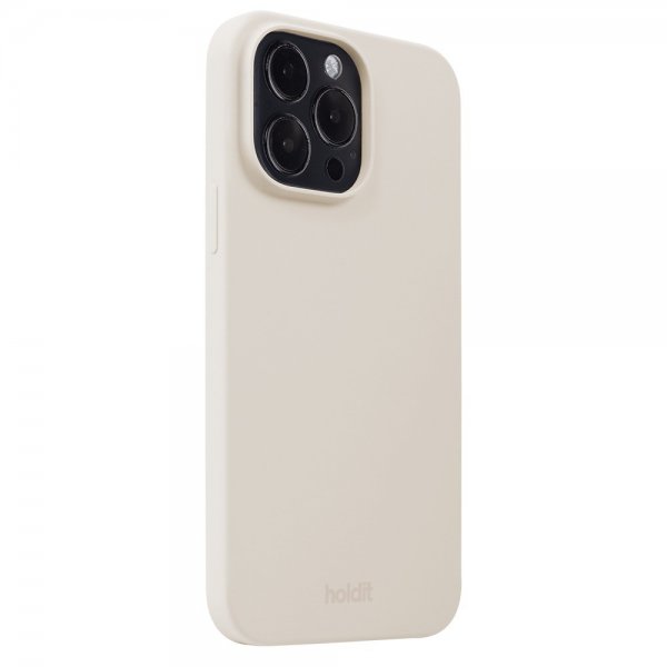 holdit iPhone 15 Pro Max Deksel Silikon Light Beige