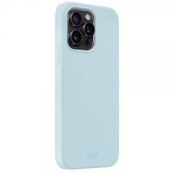 holdit iPhone 15 Pro Max Deksel Silikon Mineral Blue