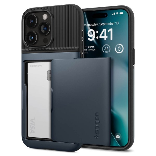 Spigen iPhone 15 Pro Max Deksel Slim Armor CS Metal Slate