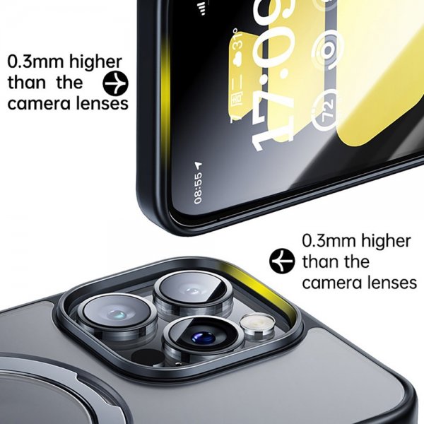 Baseus iPhone 15 Pro Max Deksel Smart Ring Series MagSafe Svart