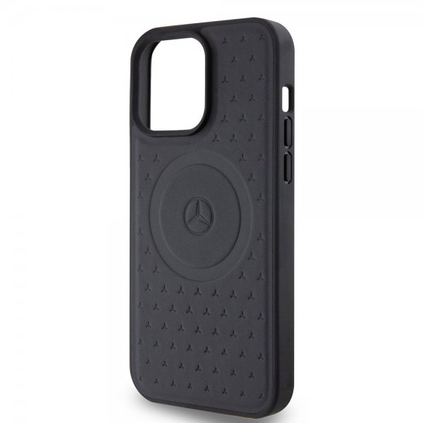 Mercedes Benz iPhone 15 Pro Max Deksel Star Pattern MagSafe Svart