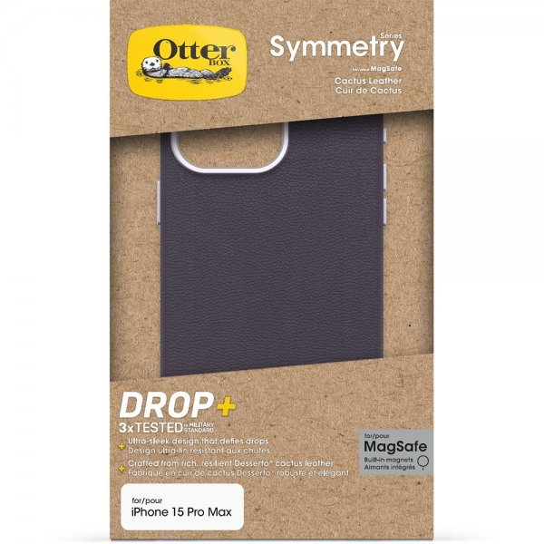 Otterbox iPhone 15 Pro Max Deksel Symmetry Cactus Leather MagSafe Plum Luxe