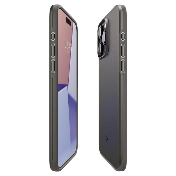 Spigen iPhone 15 Pro Max Deksel Thin Fit Gunmetal