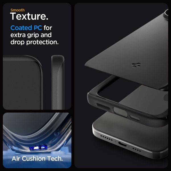 Spigen iPhone 15 Pro Max Deksel Thin Fit Svart