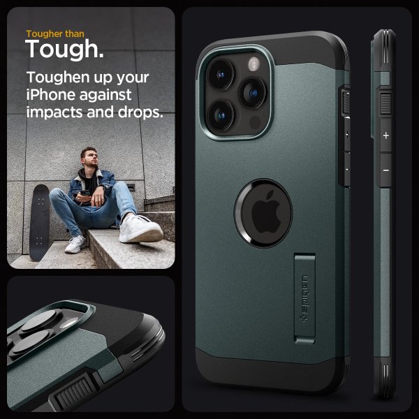 Spigen iPhone 15 Pro Max Deksel Tough Armor MagFit Abyss Green