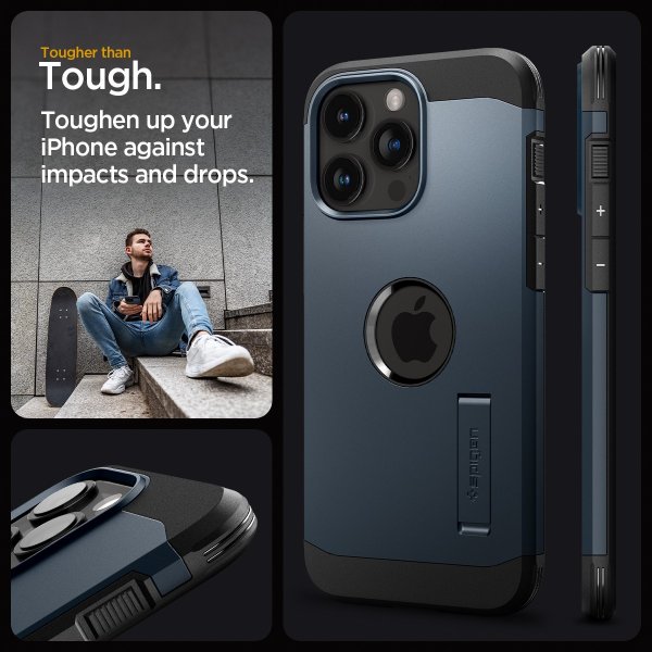 Spigen iPhone 15 Pro Max Deksel Tough Armor MagFit Metal Slate