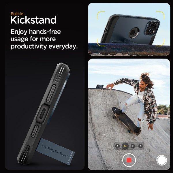 Spigen iPhone 15 Pro Max Deksel Tough Armor MagFit Metal Slate