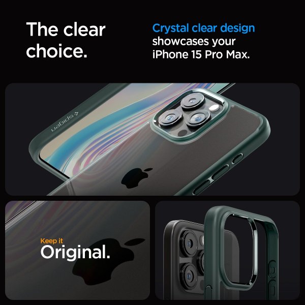 Spigen iPhone 15 Pro Max Deksel Ultra Hybrid Abyss Green