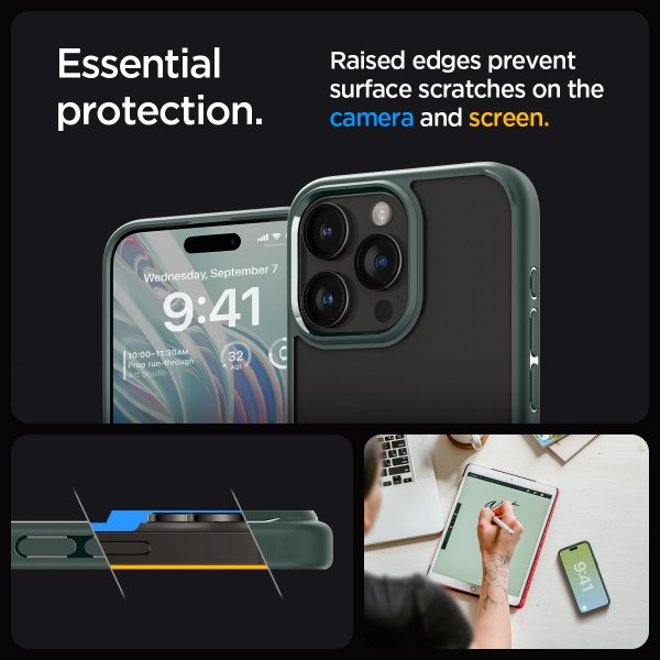 Spigen iPhone 15 Pro Max Deksel Ultra Hybrid Abyss Green
