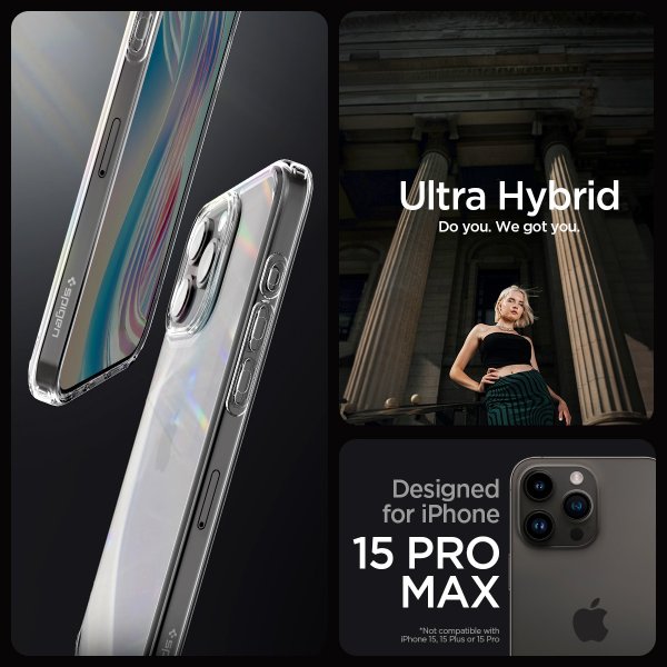 Spigen iPhone 15 Pro Max Deksel Ultra Hybrid Crystal Clear