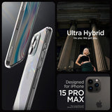 Spigen iPhone 15 Pro Max Deksel Ultra Hybrid Crystal Clear