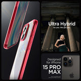 Spigen iPhone 15 Pro Max Deksel Ultra Hybrid Deep Red