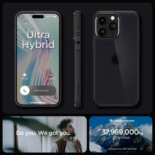 Spigen iPhone 15 Pro Max Deksel Ultra Hybrid Frost Black