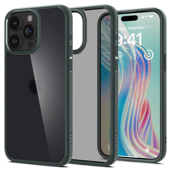 Spigen iPhone 15 Pro Max Deksel Ultra Hybrid Frost Green