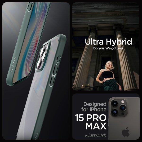 Spigen iPhone 15 Pro Max Deksel Ultra Hybrid Frost Green